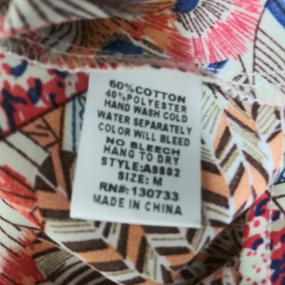 Umgee Boho Feather Print Baby Doll Dress Tunic Med - Picture 7 of 8